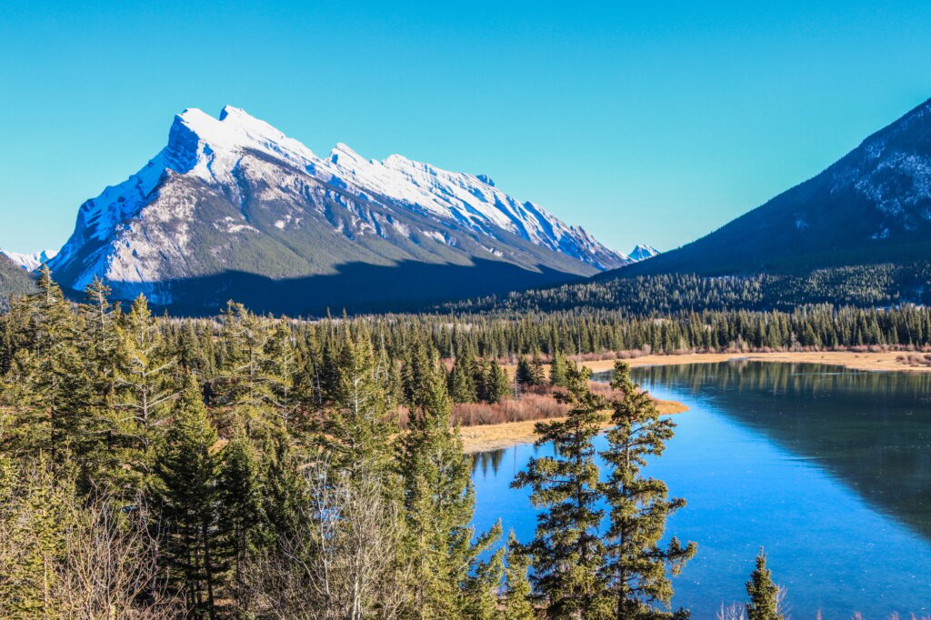 Mount Sulfur, Banff Alberta, a mountain and lake